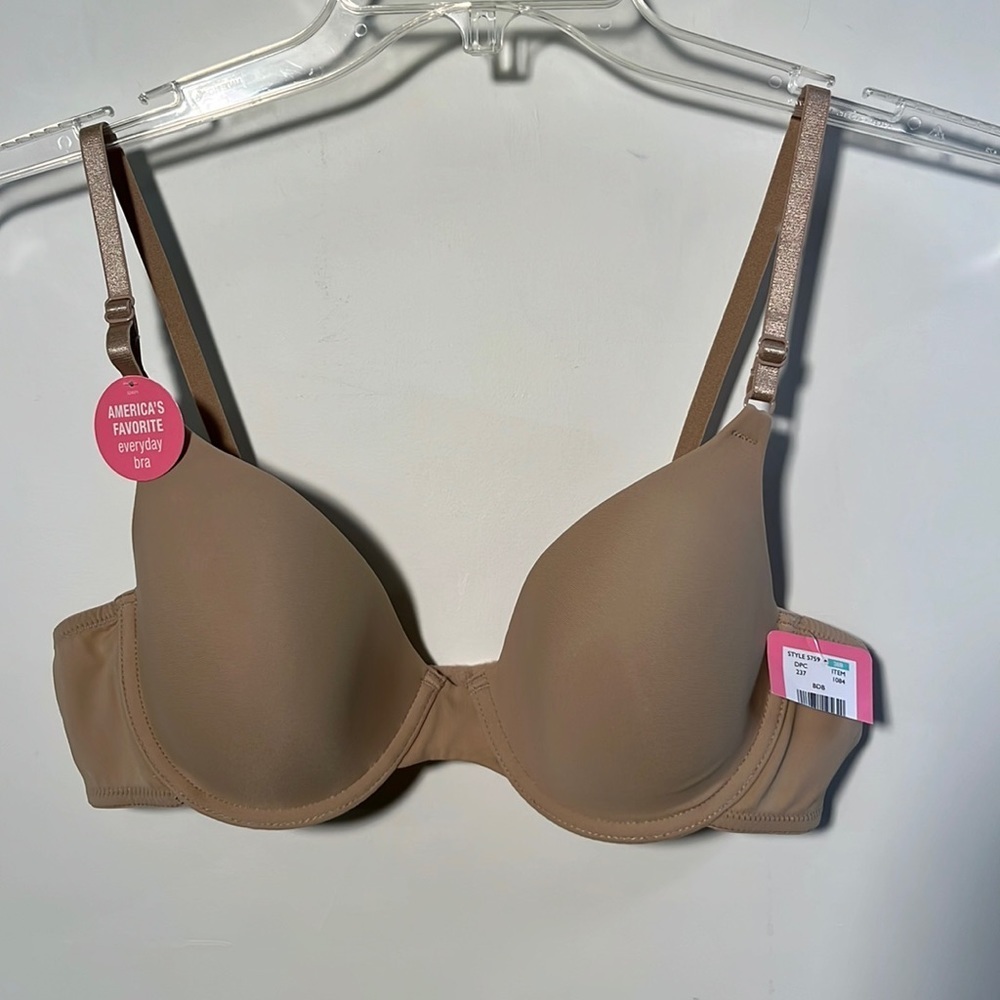 MAIDENFORM NWT Self Expressions Nylon Molded Cup 2 Hook Beige Underwire Bra 38B